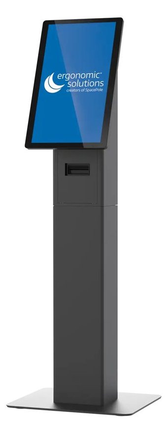 Ergonomic Solutions Montagekomponente (Kiosk-Ständer) - für Flachbildschirm - Metall - Schwarz - Bildschirm: bis zu 27