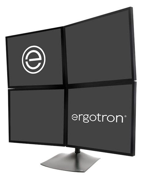 Ergotron DS100 Quad-Monitor Desk Stand - Aufstellung - für 4 LCD-Anzeigen - Aluminium, Stahl - Schwarz
