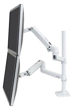 Ergotron LX Dual Stacking Arm Tall Pole - Befestigungskit - für 2 LCD-Displays - Aluminium - weiß von LumaTech