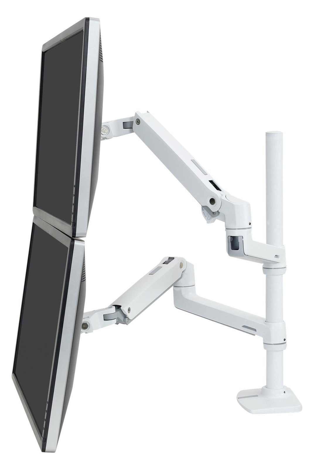 Ergotron LX Dual Stacking Arm Tall Pole - Befestigungskit - für 2 LCD-Displays - Aluminium - weiß