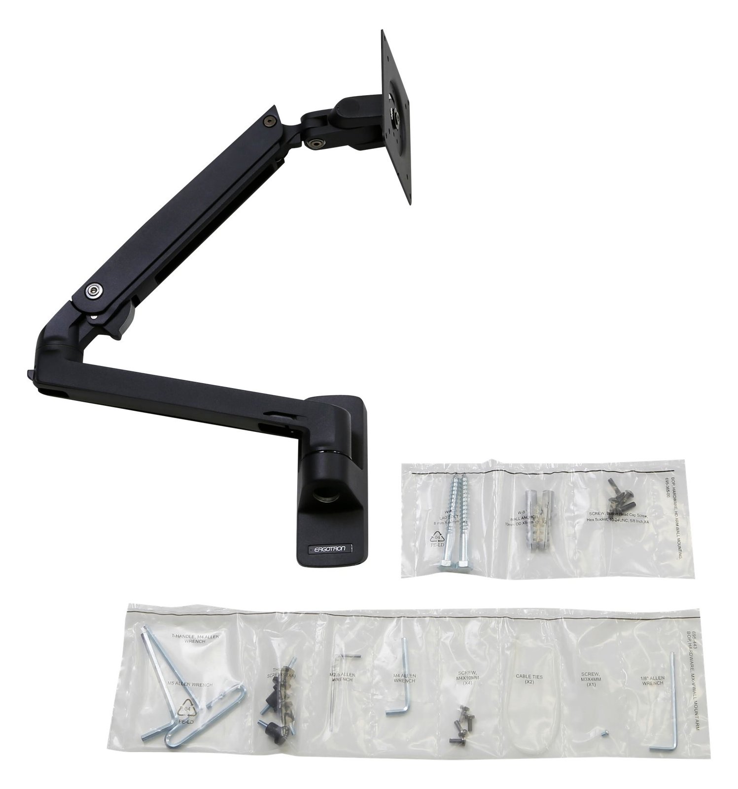 Ergotron MXV - Befestigungskit (Gelenkarm) - für LCD-Display - Schwarz - Bildschirmgröße: bis zu 86,4 cm