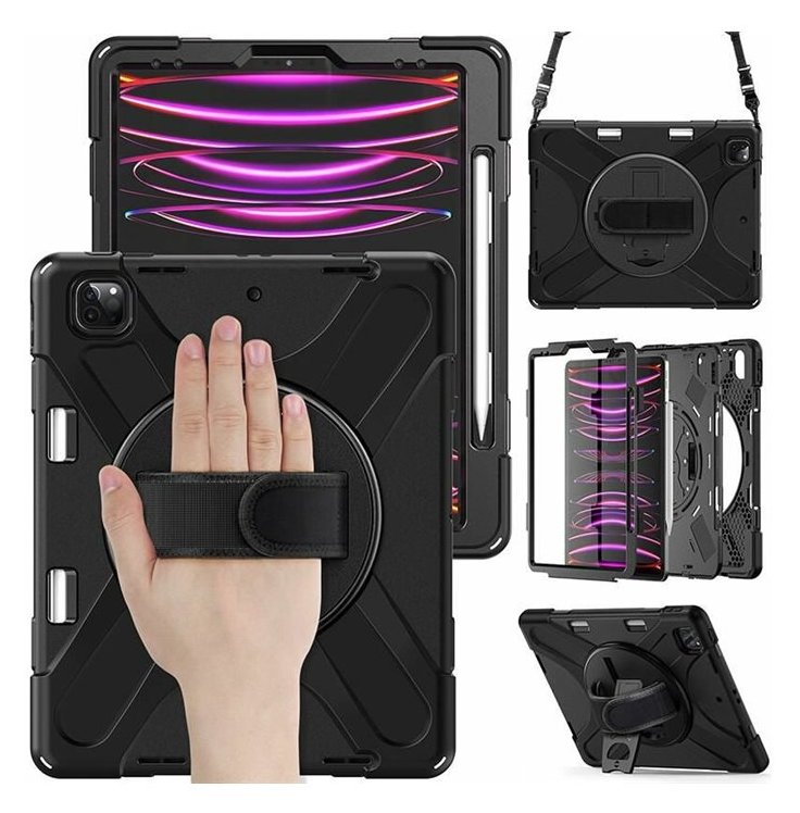 eSTUFF CHICAGO - Hintere Abdeckung für Tablet - Polycarbonat, Silikon - Schwarz - für Apple 13-inch iPad Pro (M4)