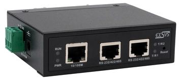 Exsys Ethernet zu 2x Seriell RS-232/422/485 inkl.DIN-Rail Kit von LumaTech