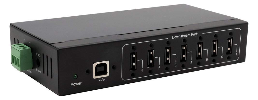 Exsys EX-11217HMVS 7 Port USB 2.0 Metall Hub Netzteil DIN-Rail-Kit Genesys - Kabel-/Adapterset