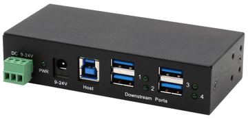 Exsys GmbH 4-Port USB 3.2 Gen 1 Metall HUB DIN-Rail 15KV ESD Schutz Tiveco von LumaTech