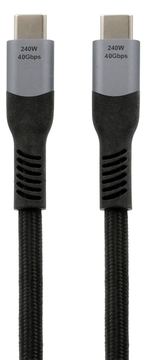 Exsys GmbH USB 4 Kabel USB-C Stecker beidseitig 40 Gbit/s 5A 240W schwarz Gewebe 2 - Kabel - Digital/Daten von LumaTech