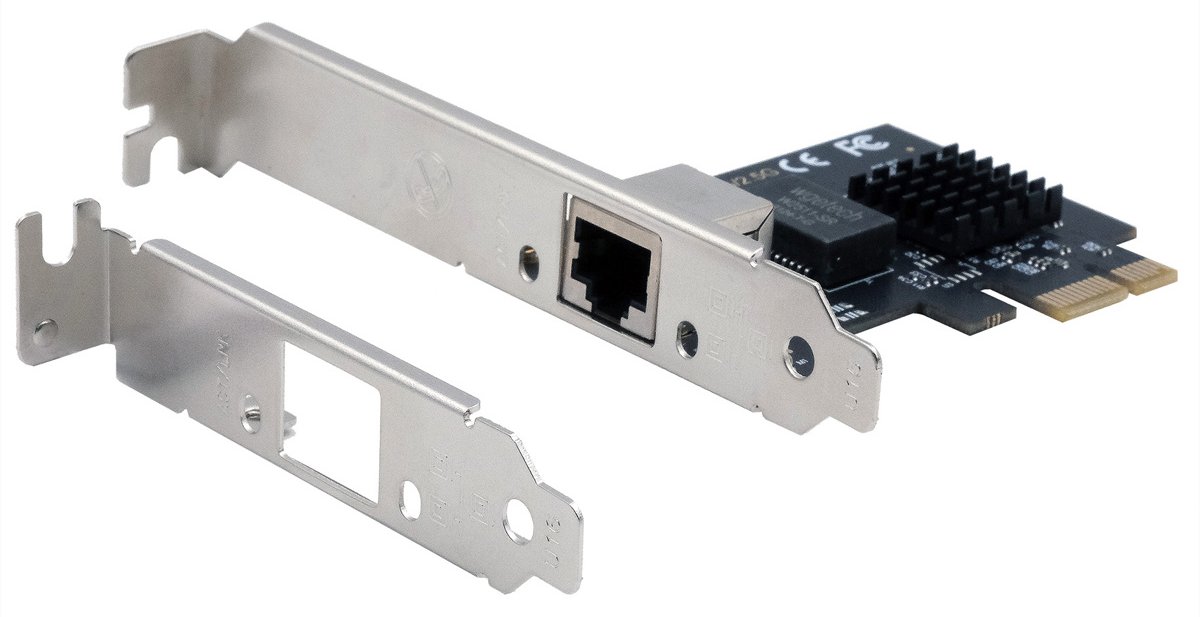 Exsys PCI Ethernet Karte 2.5Gigabit 1-Port inkl.LowProfileBügel Realtek - Netzwerkkarte - PCI-Express
