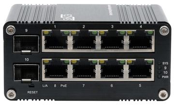 Exsys Switch 10Port Industrie Ethernet 8x10/100/1000Base-T 2-Port 100/1000F - Switch - 1 Gbps von LumaTech