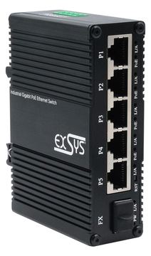 Exsys Switch 5+ Mini Industrie Gigab. 5+1xGigabit SFP PoE+ Web-Managed - - 1 - - 1 - Switch - 1 Gbps von LumaTech