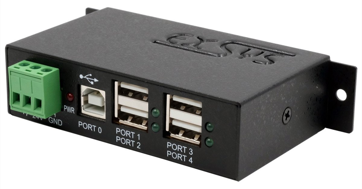 Exsys USB 2.0 HUB 4-Port extern DIN-RAIL Kit