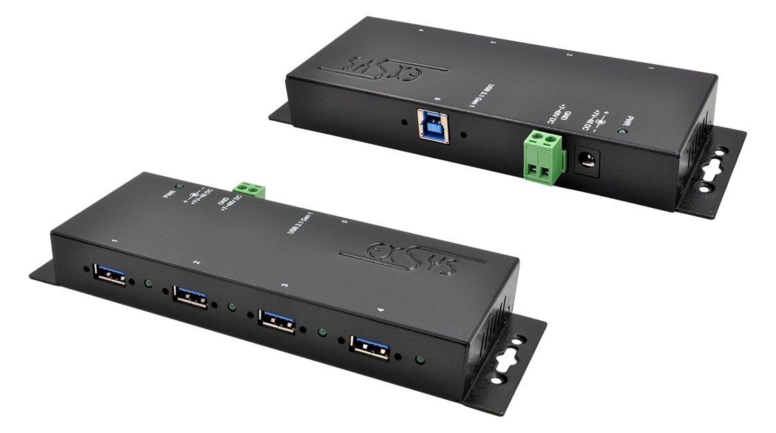 Exsys USB 3.2 HUB 4-Port extern inkl.Netzt inkl.12V Netzt.+USB3.0 Kabel
