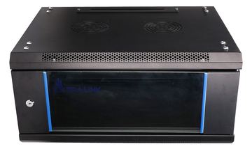 Extralink 4U 600X450 WALL-MOUNTED RACKMOUNT CABINET BLACK - Wandmontiertes Regal - 4U - 20 kg - Sperrschloss von LumaTech