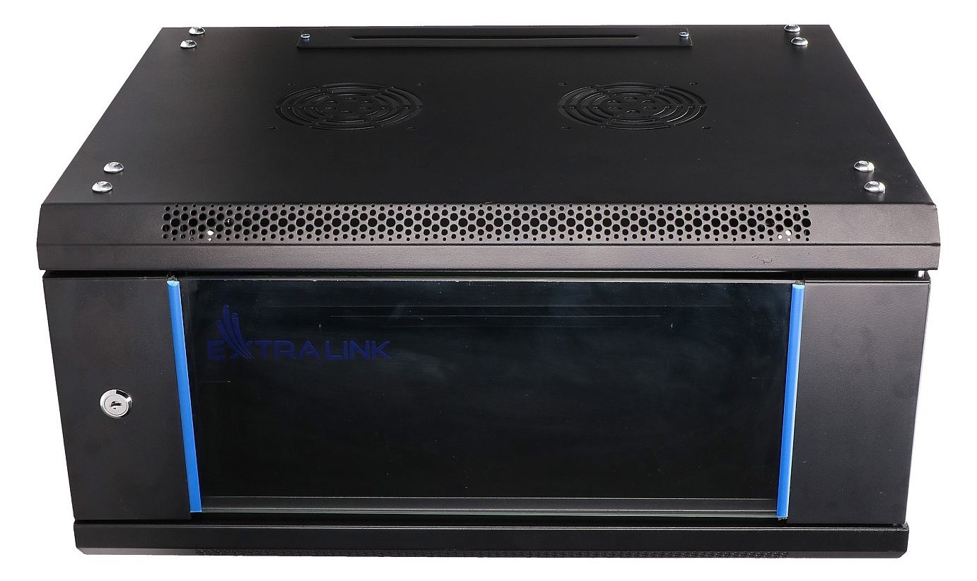 Extralink 4U 600X450 WALL-MOUNTED RACKMOUNT CABINET BLACK - Wandmontiertes Regal - 4U - 20 kg - Sperrschloss