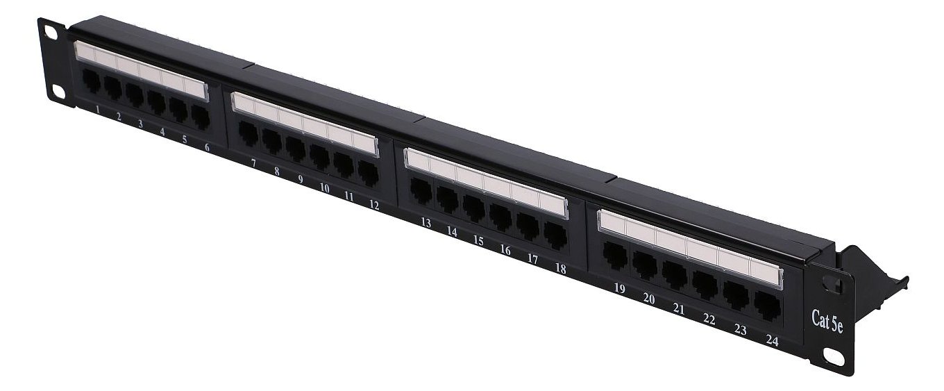 Extralink EX.9809 - 10/100/1000Base-T(X) - Kupfer - Cat5e - Schwarz - Rackeinbau - 1U