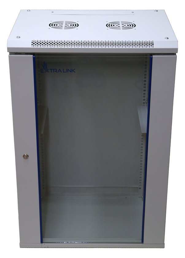 Extralink Rackmount-Schrank 18U 600x450 Grau Wandmontage - 18U - 180 kg - Sperrschloss - Ablageschienen - Grau