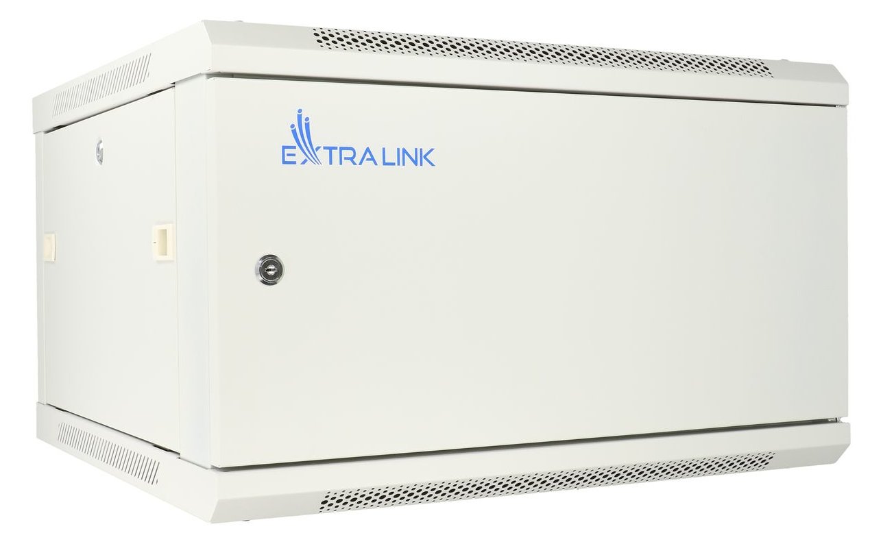 Extralink Rackmount-Schrank 6U 600x600 ASP Grau Wandmontage - Metalltür - 60 kg - Sperrschloss - Ablageschienen - Grau
