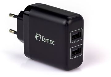 FANTEC SC-A224 - Netzteil - 24 Watt - 4.8 A - QC - 2 Ausgabeanschlussstellen (USB) von LumaTech
