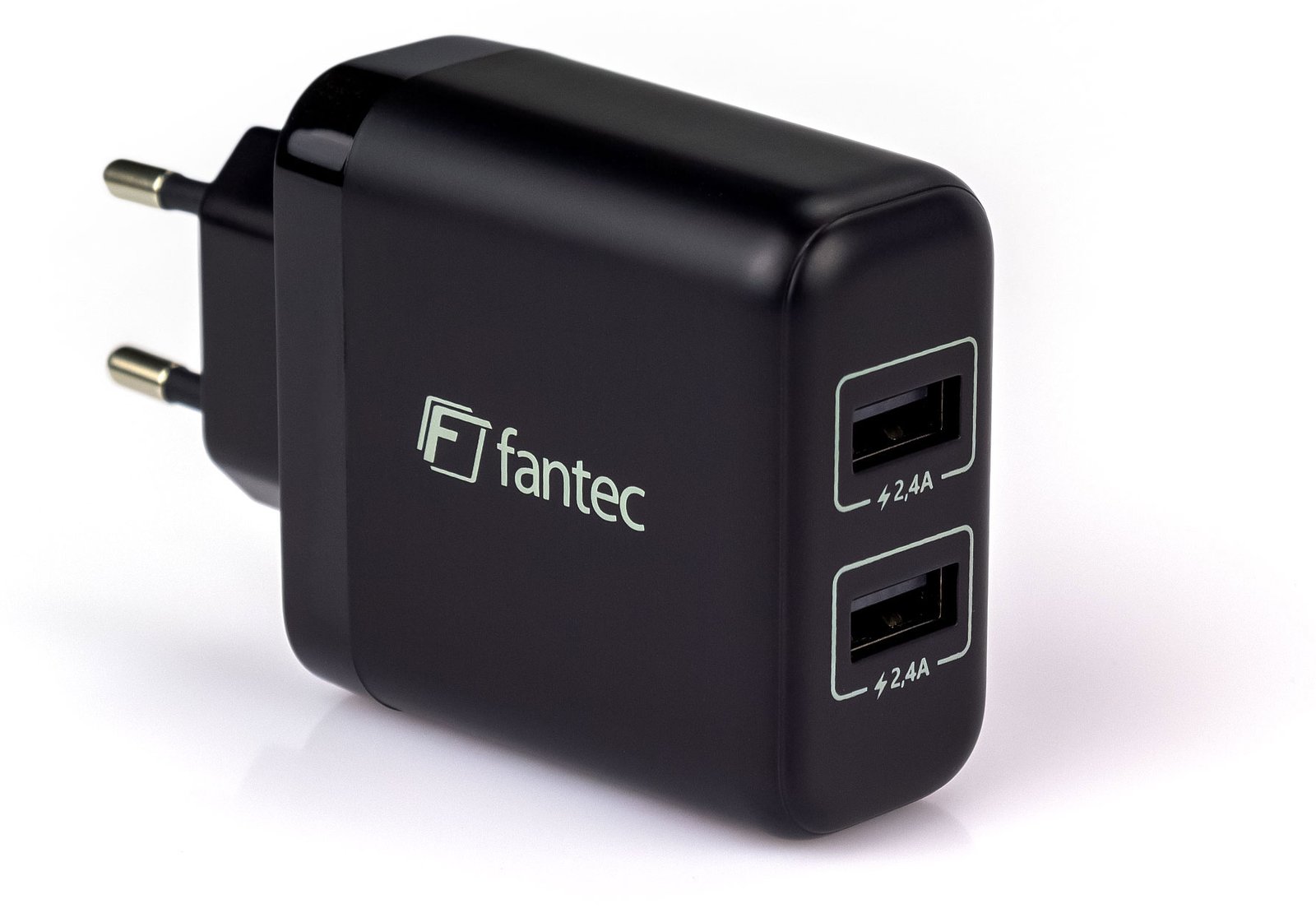 FANTEC SC-A224 - Netzteil - 24 Watt - 4.8 A - QC - 2 Ausgabeanschlussstellen (USB)