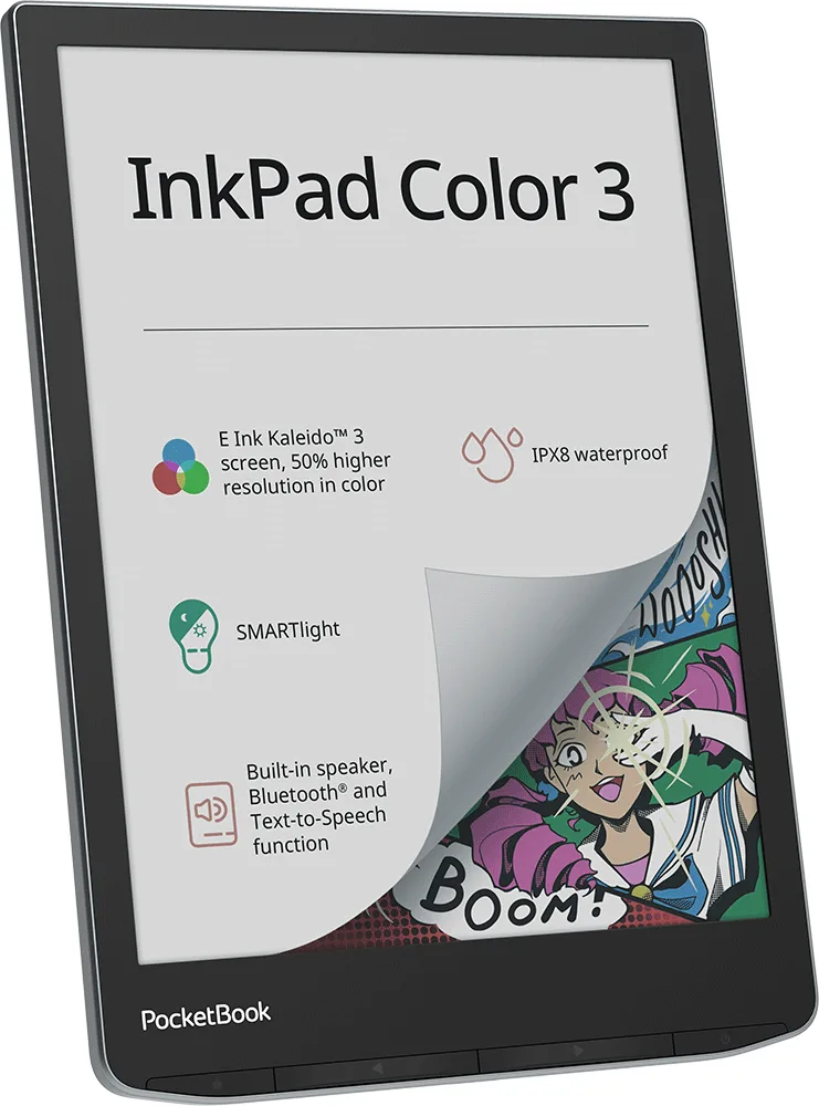 Pocketbook InkPad Color 3 Stormy Sea - 19,8 cm (7.8") - E Ink - ACSM - AZW - AZW3 - CBR - CBZ - CHM - DOC - DOCX - …, Ansicht 2