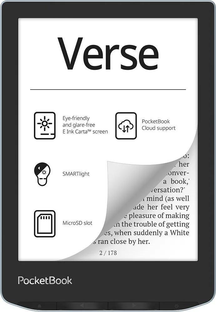 Pocketbook Verse - 15,2 cm (6") - E Ink Carta - 758 x 1024 Pixel - ACSM - AZW - AZW3 - CBR - CBZ - CHM - DOC - DOCX - …, Ansicht 3