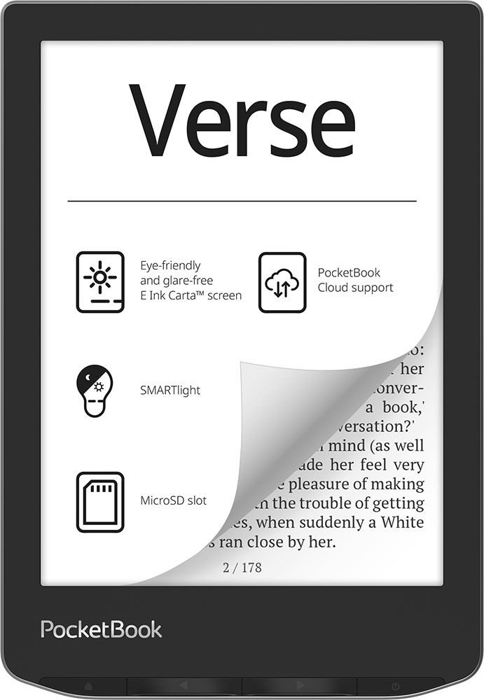 Pocketbook Verse - 15,2 cm (6") - E Ink Carta - 758 x 1024 Pixel - ACSM - DOCX - AZW - DjVu - PRC - AZW3 - EPUB - …