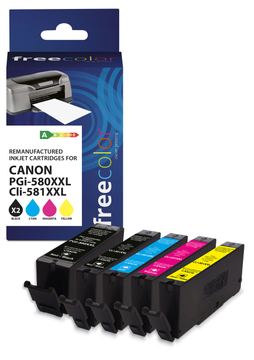 freecolor Patrone Canon PGI-580XXL black+CLI-581XXL BK/C/M/Y remanufactured - Wiederaufbereitet - Kompatibel von LumaTech