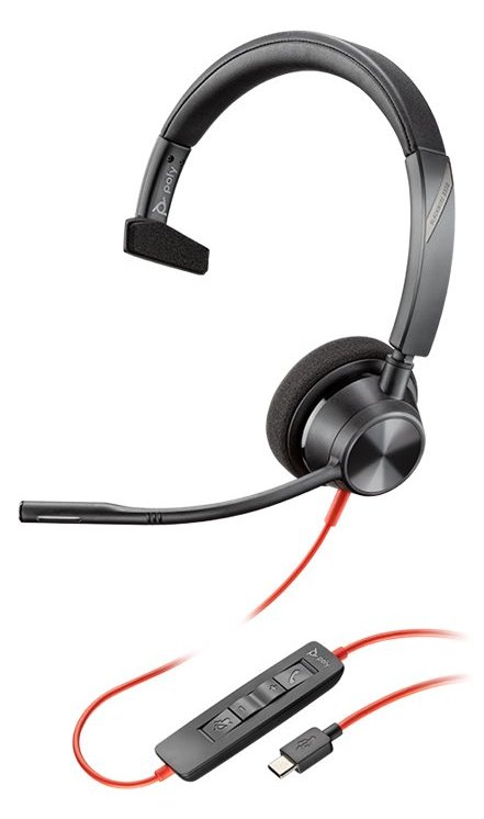 Poly Blackwire 3310 Microsoft Teams Certified USB-C Headset - Audio - 20 KHz