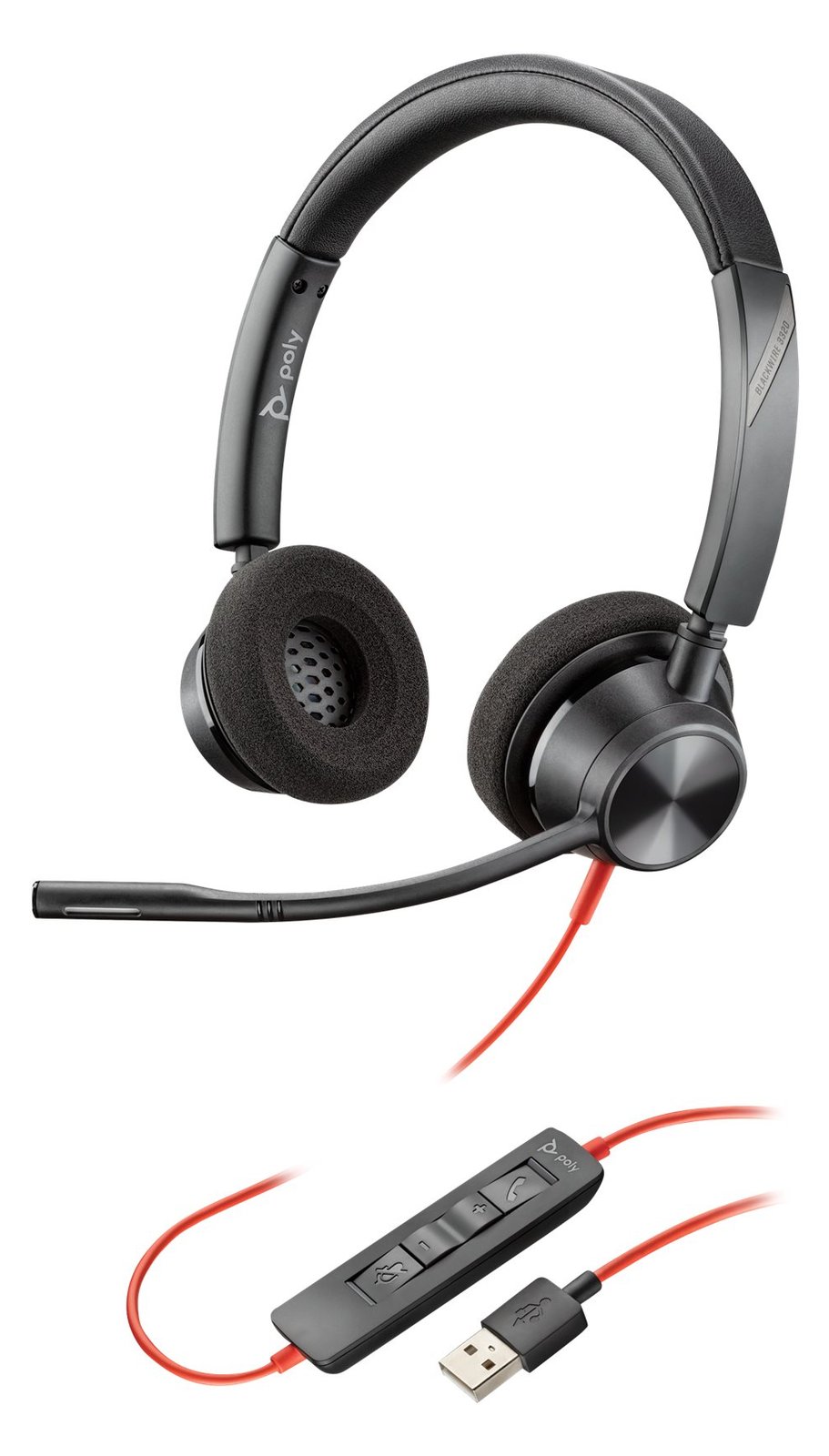 Poly Blackwire 3320 - 3300 Series - Headset - On-Ear