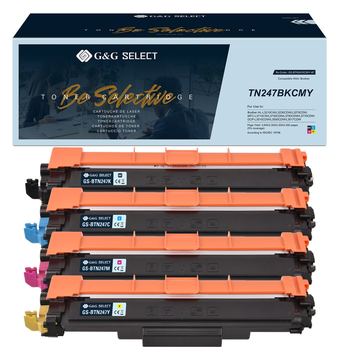 G&G | Ninestar Select Toner 4er Set für Brother TN-247CMYK BK/C/M/Y - Kompatibel - Tonereinheit von LumaTech
