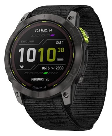 Garmin Enduro 2 - Sportuhr mit Riemen - UltraFit Nylongewebe - schwarz - Handgelenkgröße: 110-220 mm - Anzeige 3.556 cm