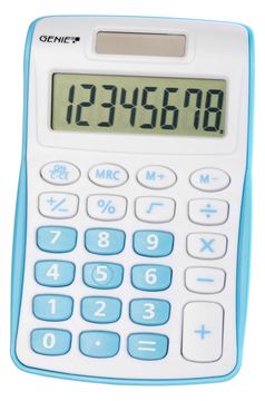 Genie 120 B - Tasche - Display-Rechner - 8 Ziffern - 1 Zeilen - Batterie/Solar - Blau - Weiß von LumaTech