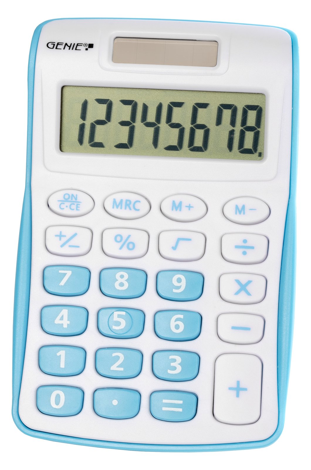 Genie 120 B - Tasche - Display-Rechner - 8 Ziffern - 1 Zeilen - Batterie/Solar - Blau - Weiß