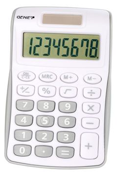 Genie 120 S - Tasche - Display-Rechner - 8 Ziffern - 1 Zeilen - Batterie/Solar - Grau - Weiß von LumaTech
