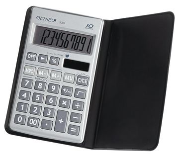Genie 330 - Tasche - Display-Rechner - 10 Ziffern - Batterie/Solar - Schwarz - Silber von LumaTech