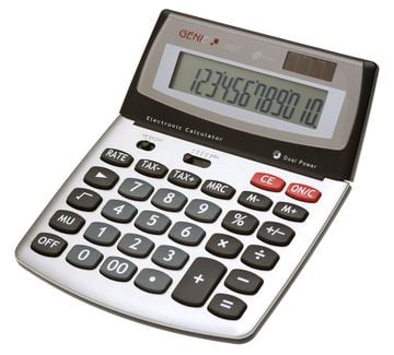 Genie 560 T - Desktop - Display-Rechner - 12 Ziffern - Display klappbar - Batterie/Solar - Schwarz - Silber