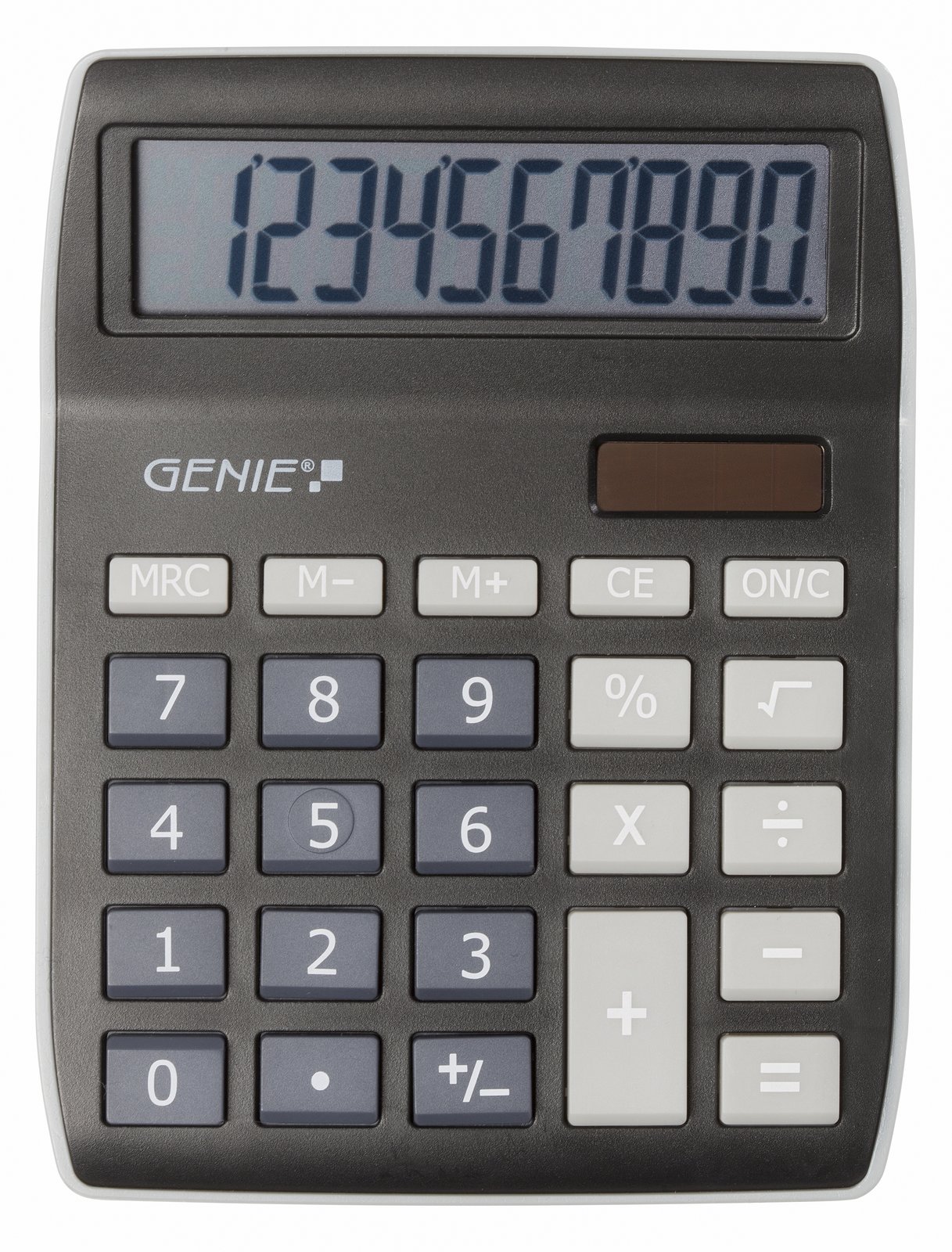 Genie 840 BK - Desktop - Display-Rechner - 10 Ziffern - Display klappbar - Batterie/Solar - Schwarz - Grau