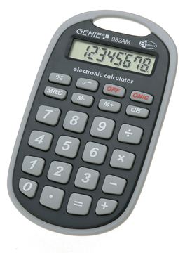 Genie 982 AM - Tasche - Einfacher Taschenrechner - 8 Ziffern - 1 Zeilen - Akku - Schwarz - Grau von LumaTech