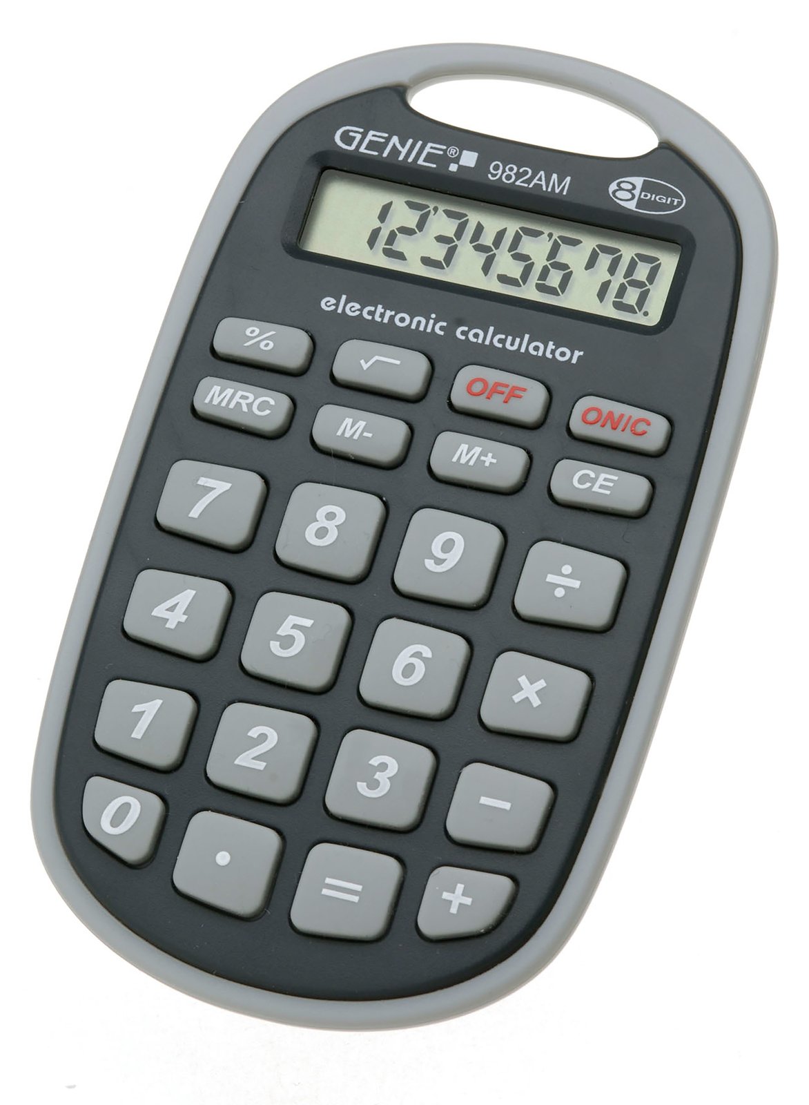Genie 982 AM - Tasche - Einfacher Taschenrechner - 8 Ziffern - 1 Zeilen - Akku - Schwarz - Grau