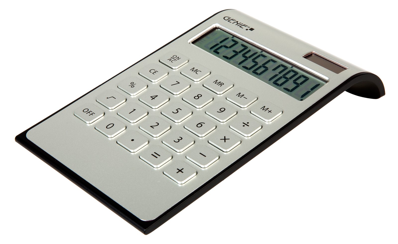 Genie DD400 - Desktop - Einfacher Taschenrechner - 10 Ziffern - 1 Zeilen - Wechselstrom/Batterie - Schwarz - Silber