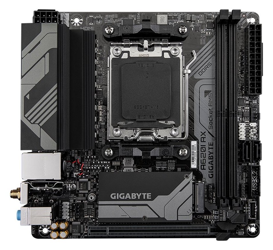 Gigabyte A620I AX AM5 2xDDR5 4xSATA 1xM.2 mATX MB - AMD Sockel AM5 (Ryzen Zen4)