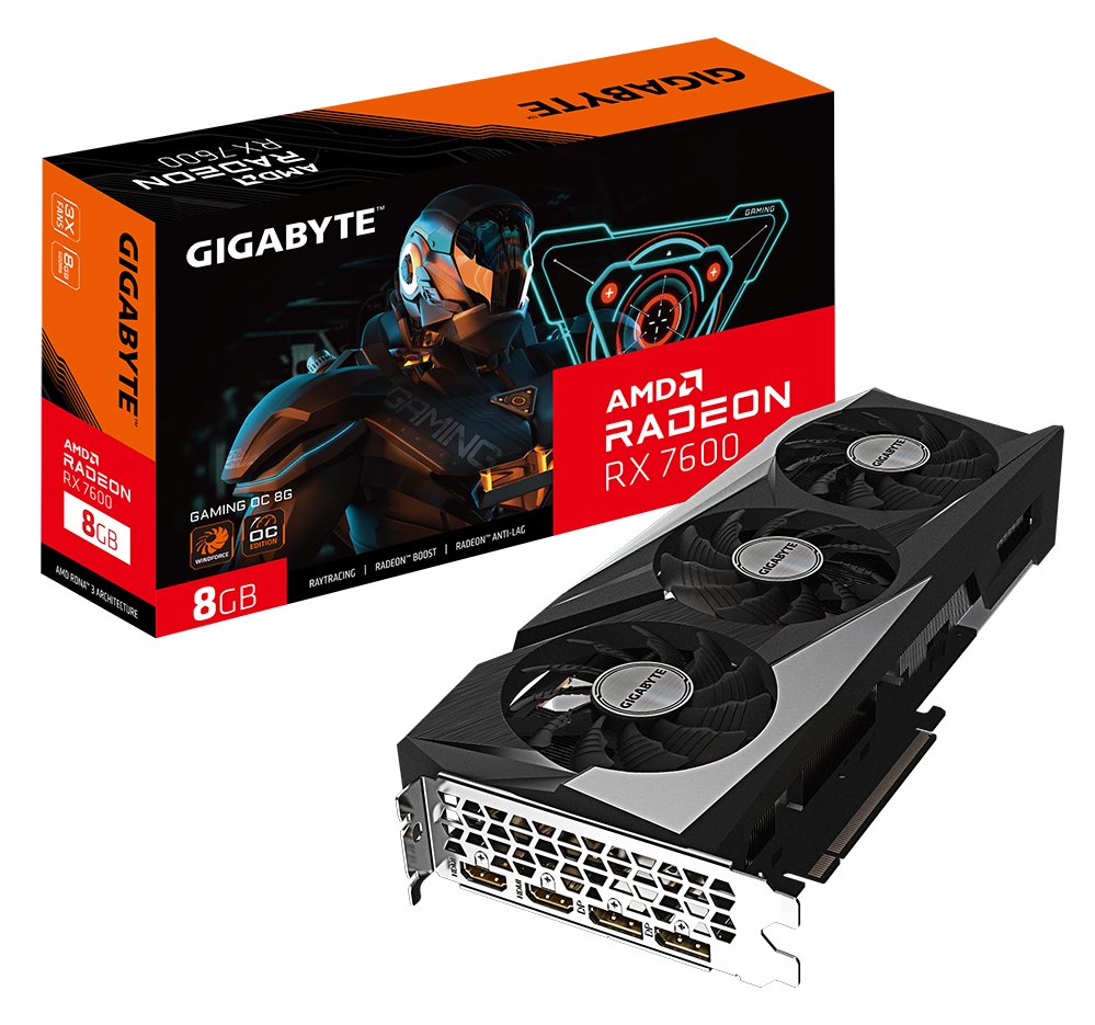 Gigabyte AMD Radeon RX 7600 Gaming OC 8GB GDDR6 Grafikkarte HDMI/DP