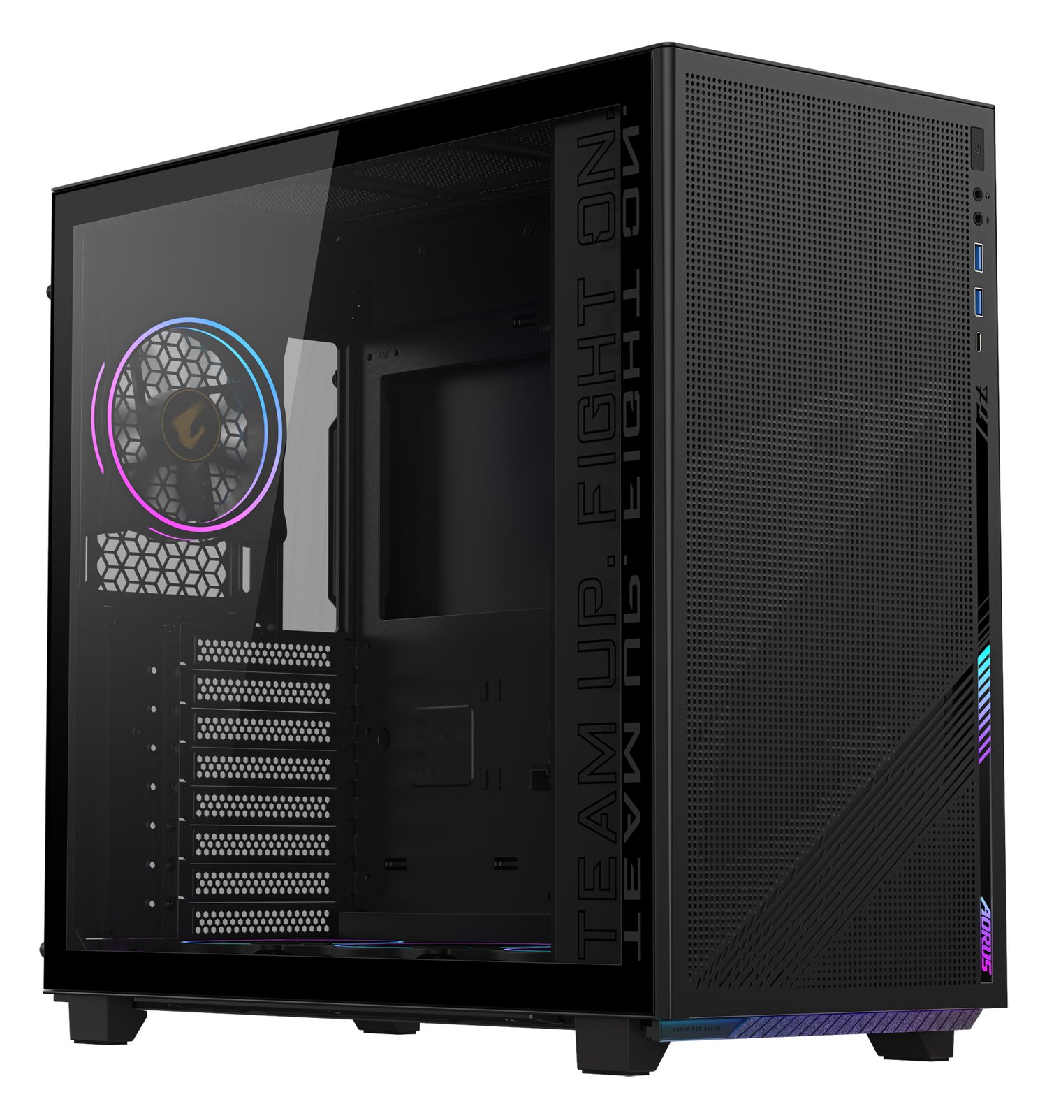 Gigabyte AORUS C400 GLASS - Mid tower - ATX - Seitenteil mit Fenster (gehärtetes Glas)