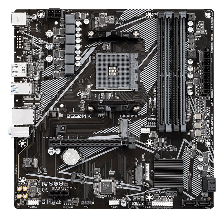 Gigabyte B550M K - 1.0 - Motherboard - micro ATX - Socket AM4 - AMD B550 Chipsatz