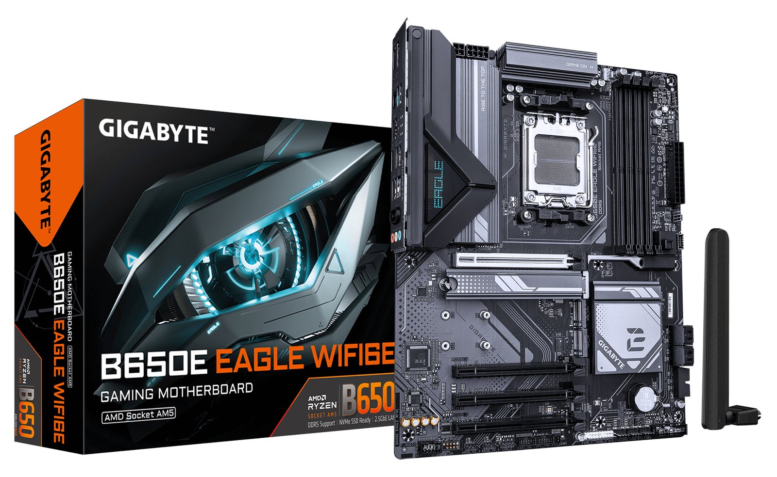 Gigabyte B650E EAGLE WIFI6E Mainboard - AMD Ryzen 9000 Series CPUs, 8+2+2 Phasen...