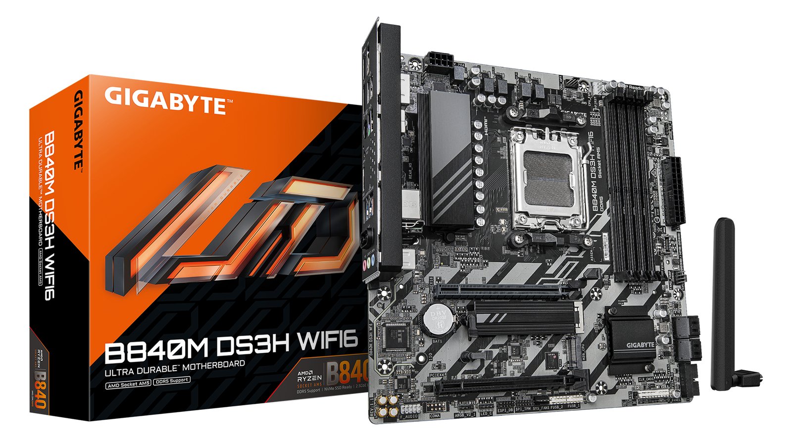 Gigabyte B840M DS3H WiFi6 B840 AM5 mATX DDR5 - Mainboard - AMD Sockel AM5 (Ryzen Zen4)