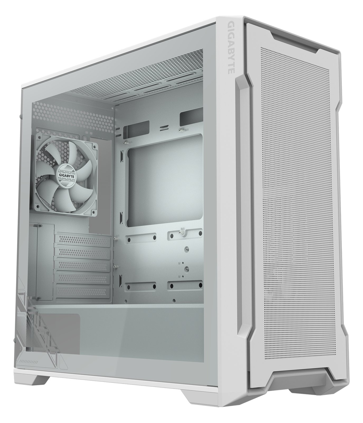 Gigabyte C102 GLASS ICE - Mid tower - mini ITX / micro ATX - Seitenteil mit Fenster (gehärtetes Glas)