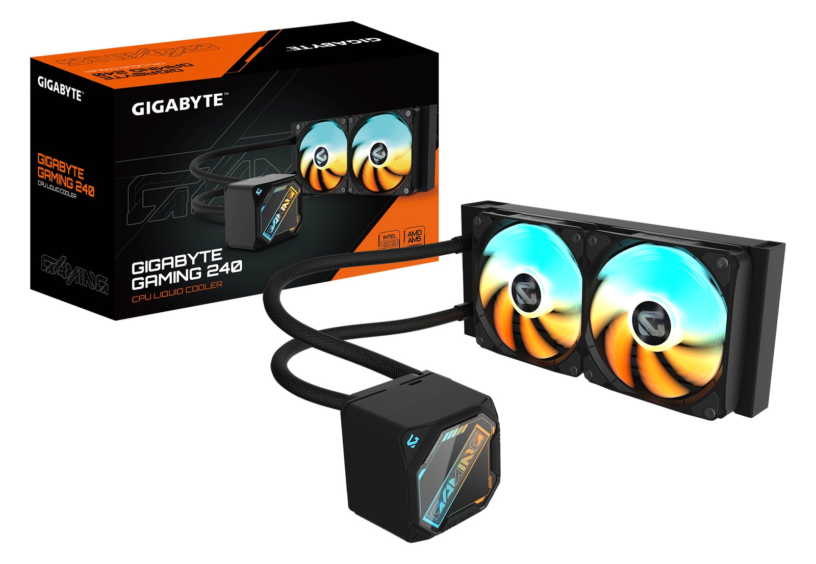 Gigabyte GME 240 Wasserkühlung für AMD und Intel CPU Schwarz - CPU-Kuehler - 35.8 - CPU-Kühler - 35,8 dB