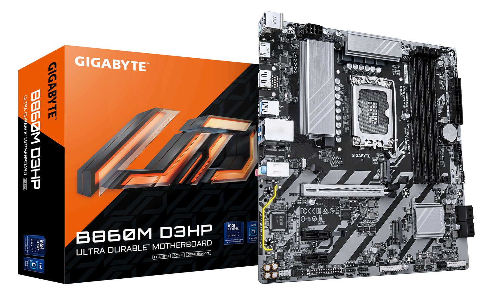 Gigabyte MB GBT Intel 1851 B860M D3HP - Micro/Mini/Flex-ATX - USB 3.2