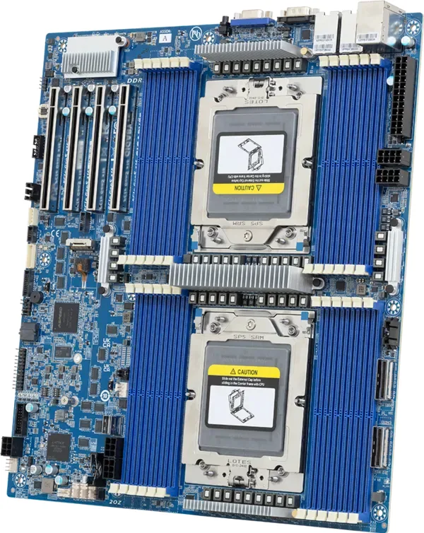 Gigabyte MZ73-LM2 - 3.X - Motherboard - E-ATX - 2 x LGA6096 Socket, Ansicht 2