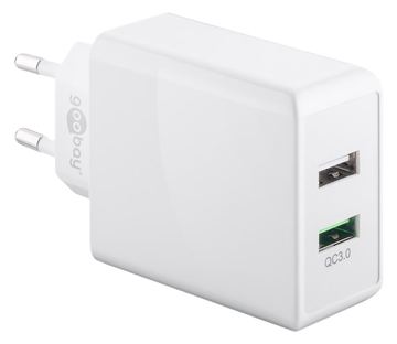 Goobay - Netzteil - 28 Watt - 2 A - QC 3.0 - 2 Ausgabeanschlussstellen (USB) von LumaTech